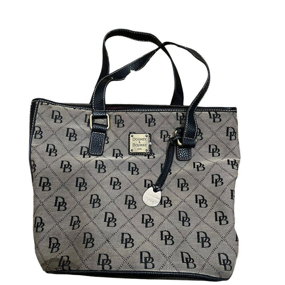 Dooney & Bourke Large Gabriella Satchel Bag Natural Signature Print
